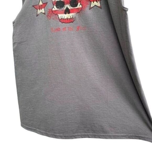 Men’s America Land Of The Free Skull Muscle T-Shirt - Picture 4 of 7